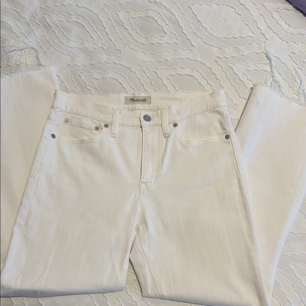 Madewell White Straight Leg Jeans